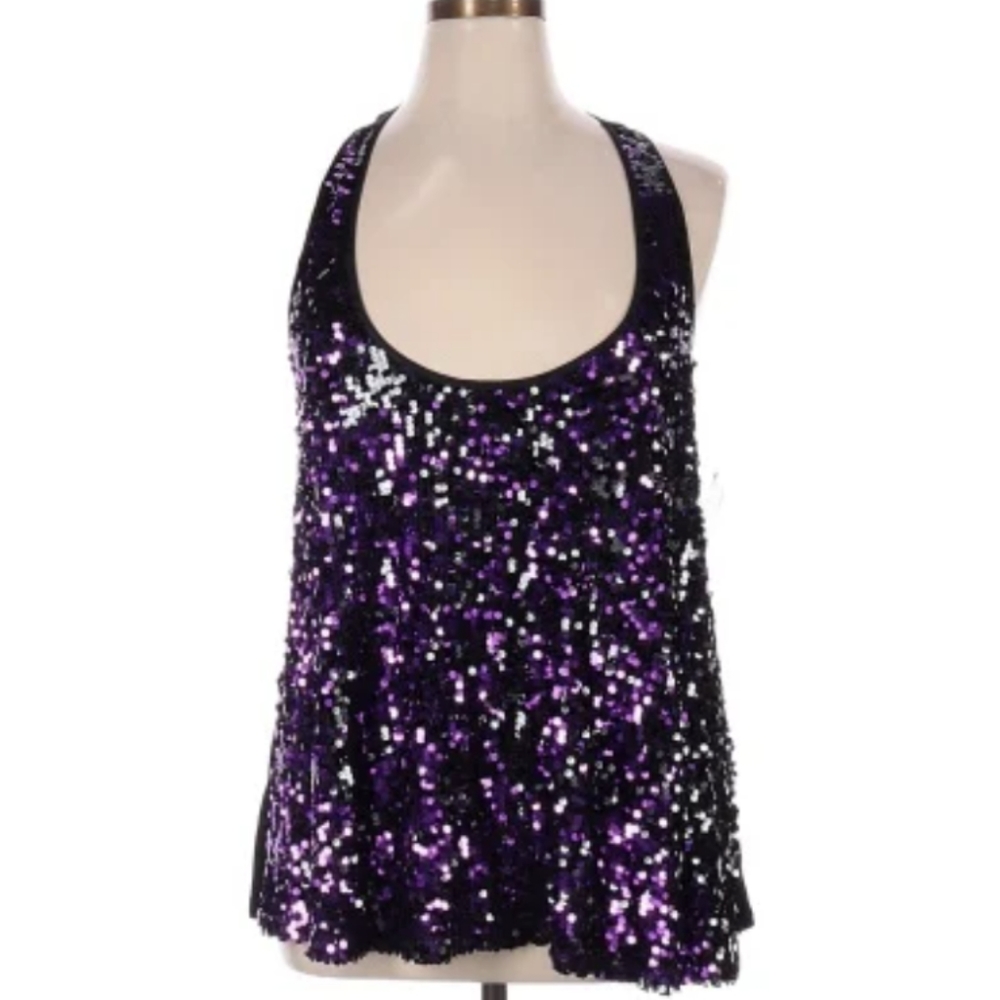Baby Phat Adult Purple Sequin Tank Top